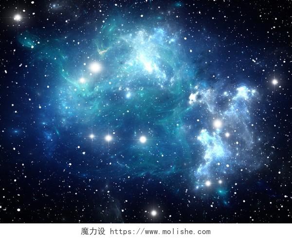 星地球空高清唯美梦幻蓝色星空星云银河太空宇宙海报背景图